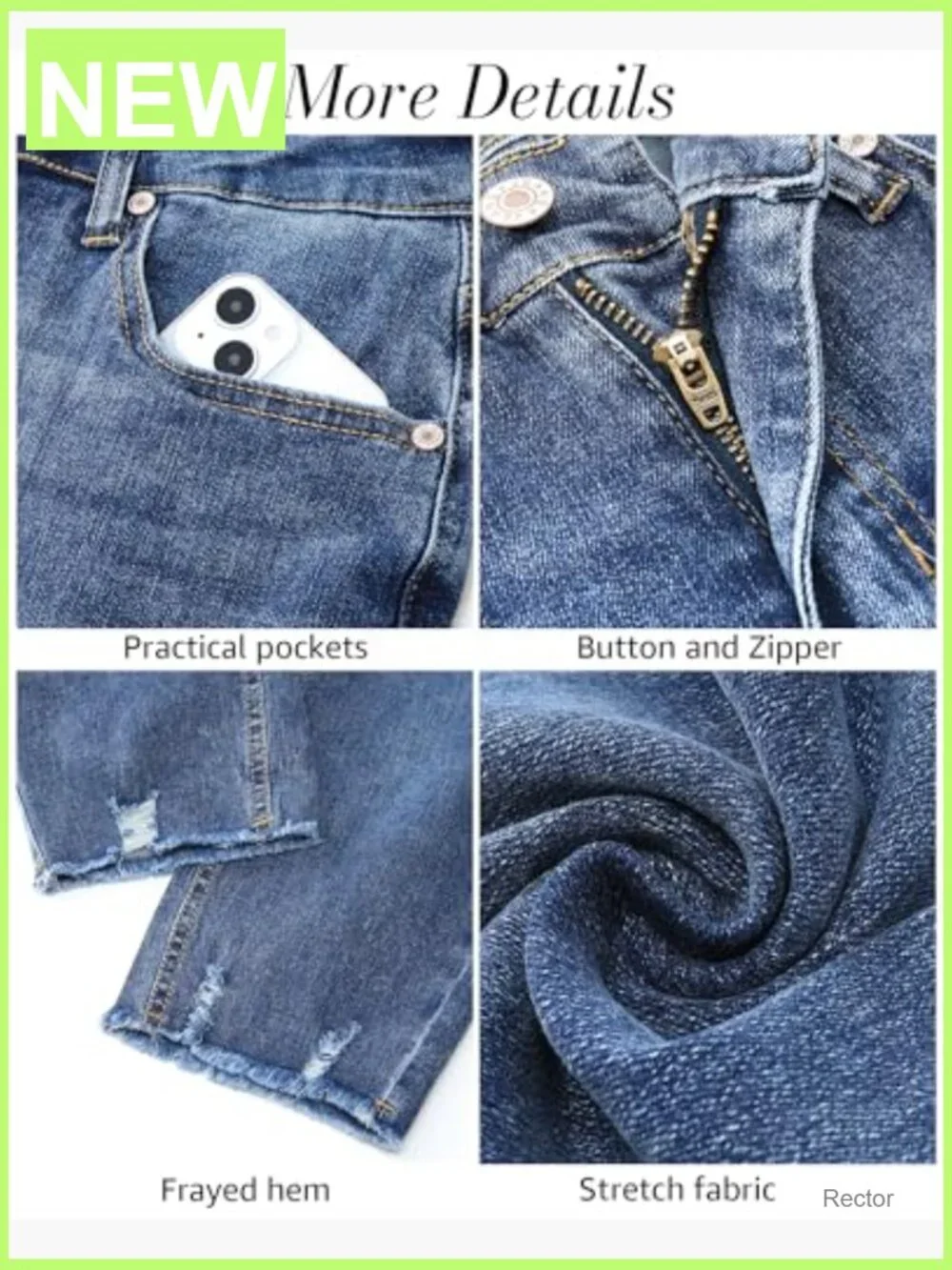 High Waisted Ripped Skinny Cropped Capri Jeans Stretchy Denim Jeggings with